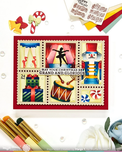 Postage Collage Nutcracker Stencil 