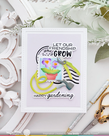 Square Postage Pansy Stencil