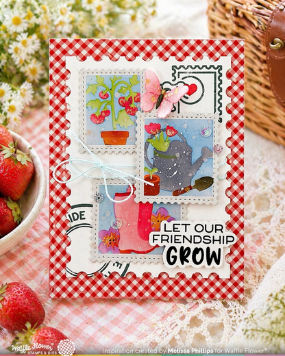 Postage Collage Gardening Stencil 