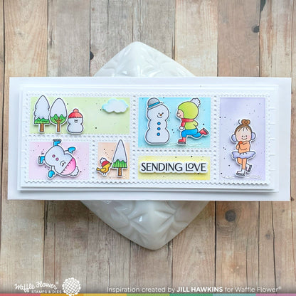 Postage Collage Slimline Blocks Stencil 