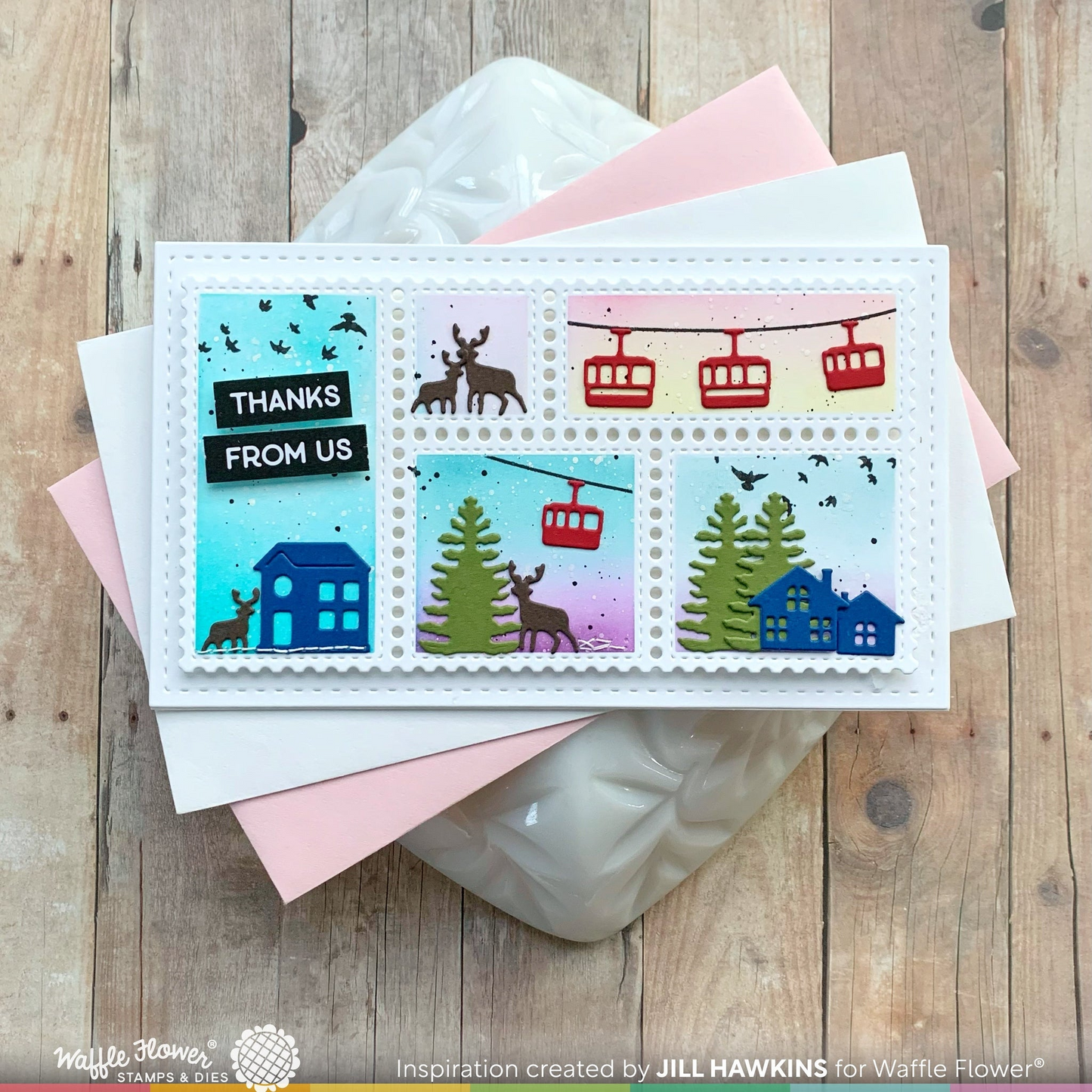 Postage Collage Mini Slimline Blocks Stencil 