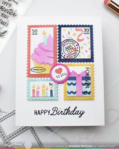 Postage Collage Birthday Stamp Set 
