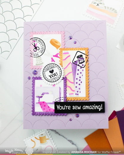 Postage Collage Circle Sentiments Die