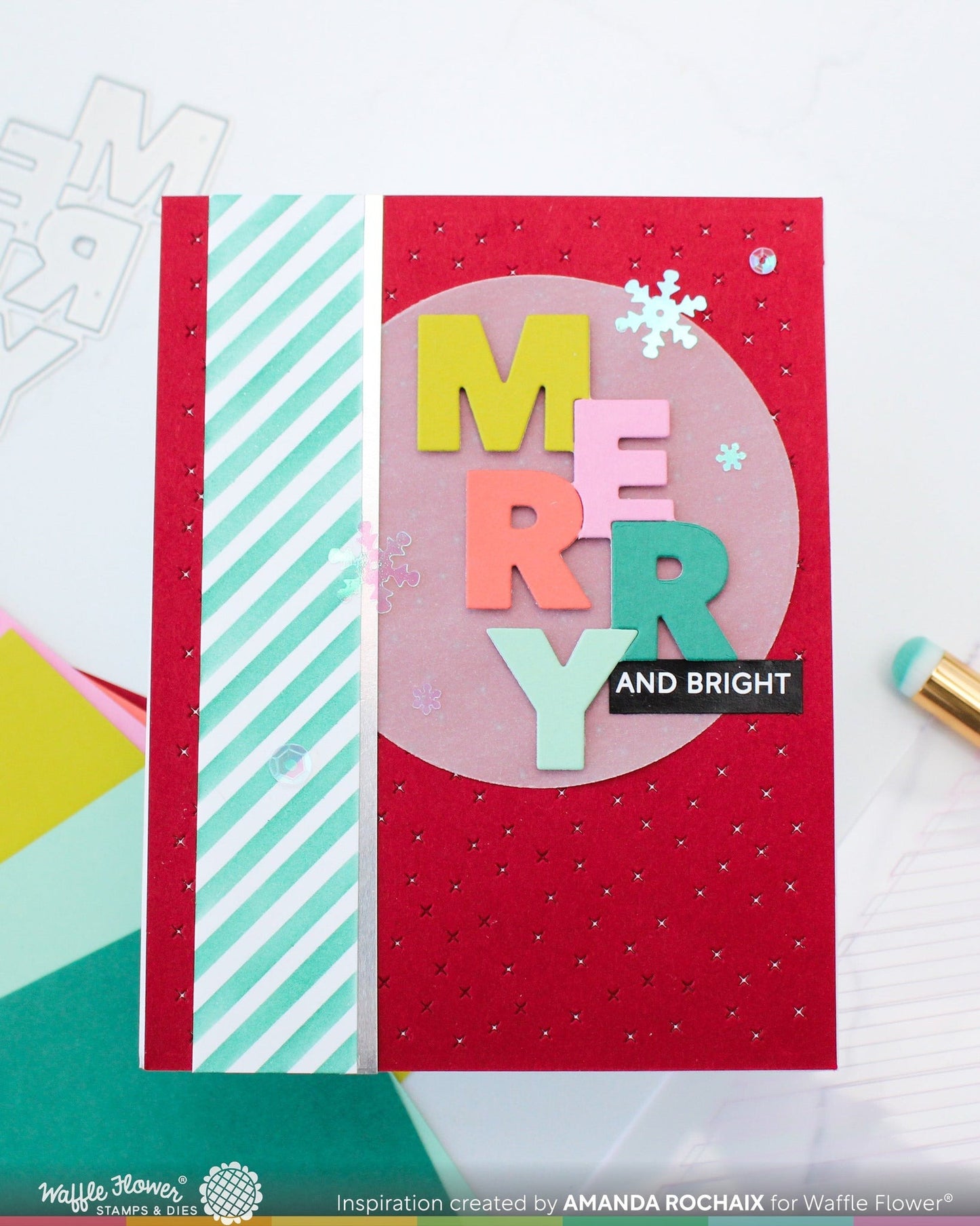 Overlapping Vertical Merry Word Die 