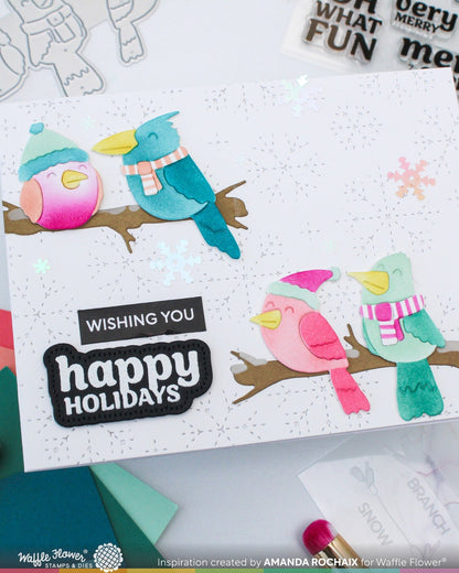 Birdie Friends in Winter Stencils