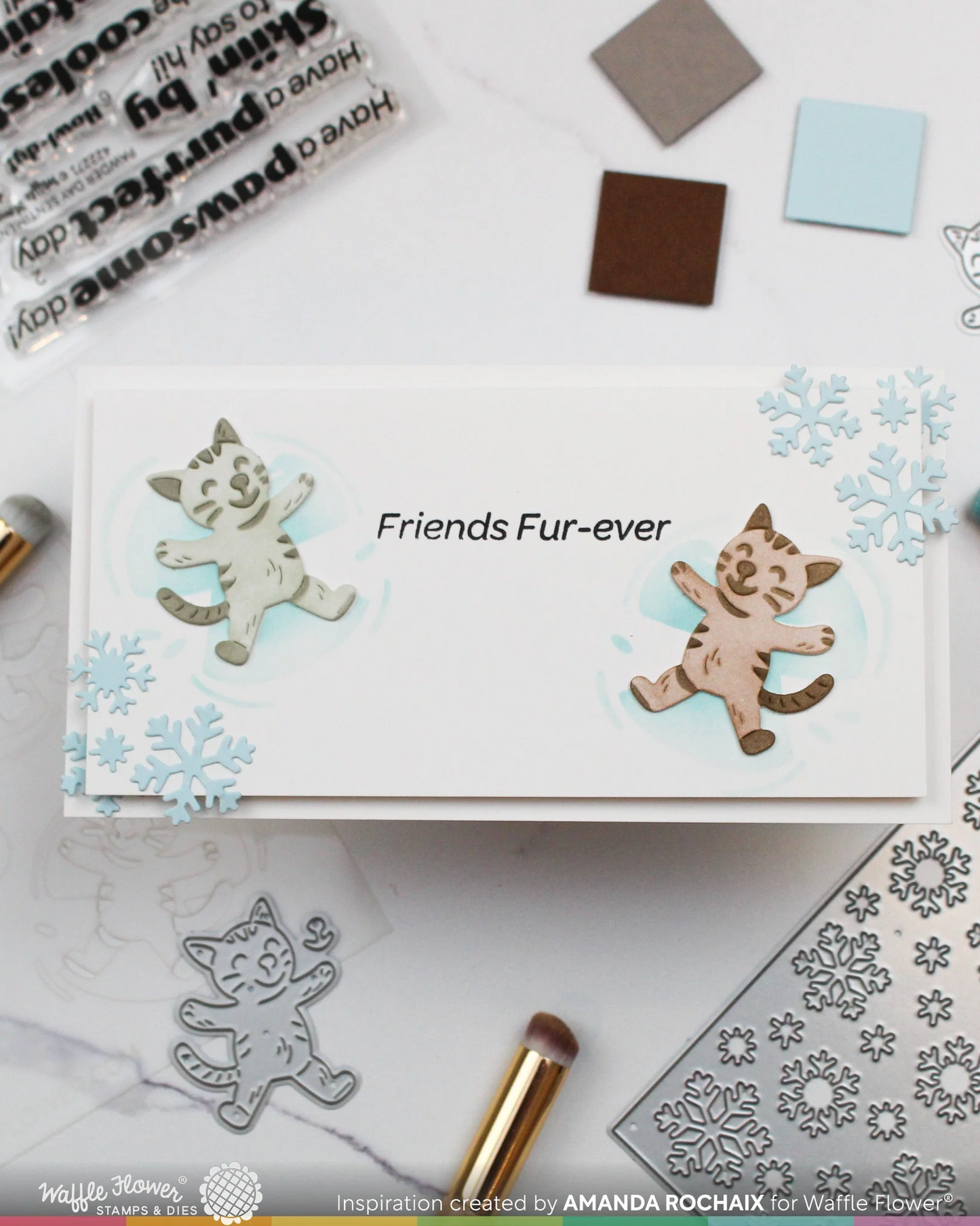 Snow Angel Cat Duo Die-n-stencil 