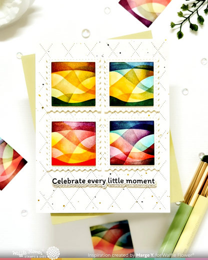 Square Postage Wave Stencil 