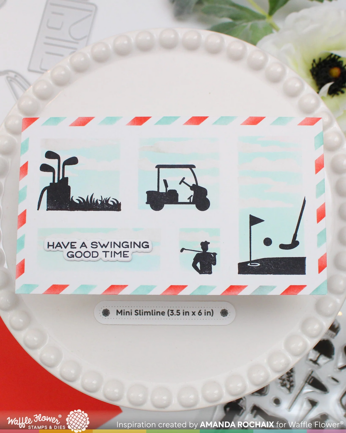 Postage Collage Mini Slimline Airmail Stencil 
