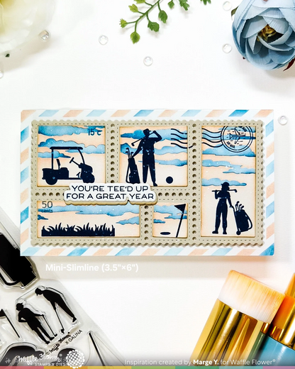 Postage Collage Golf Silhouettes Stamp Set 