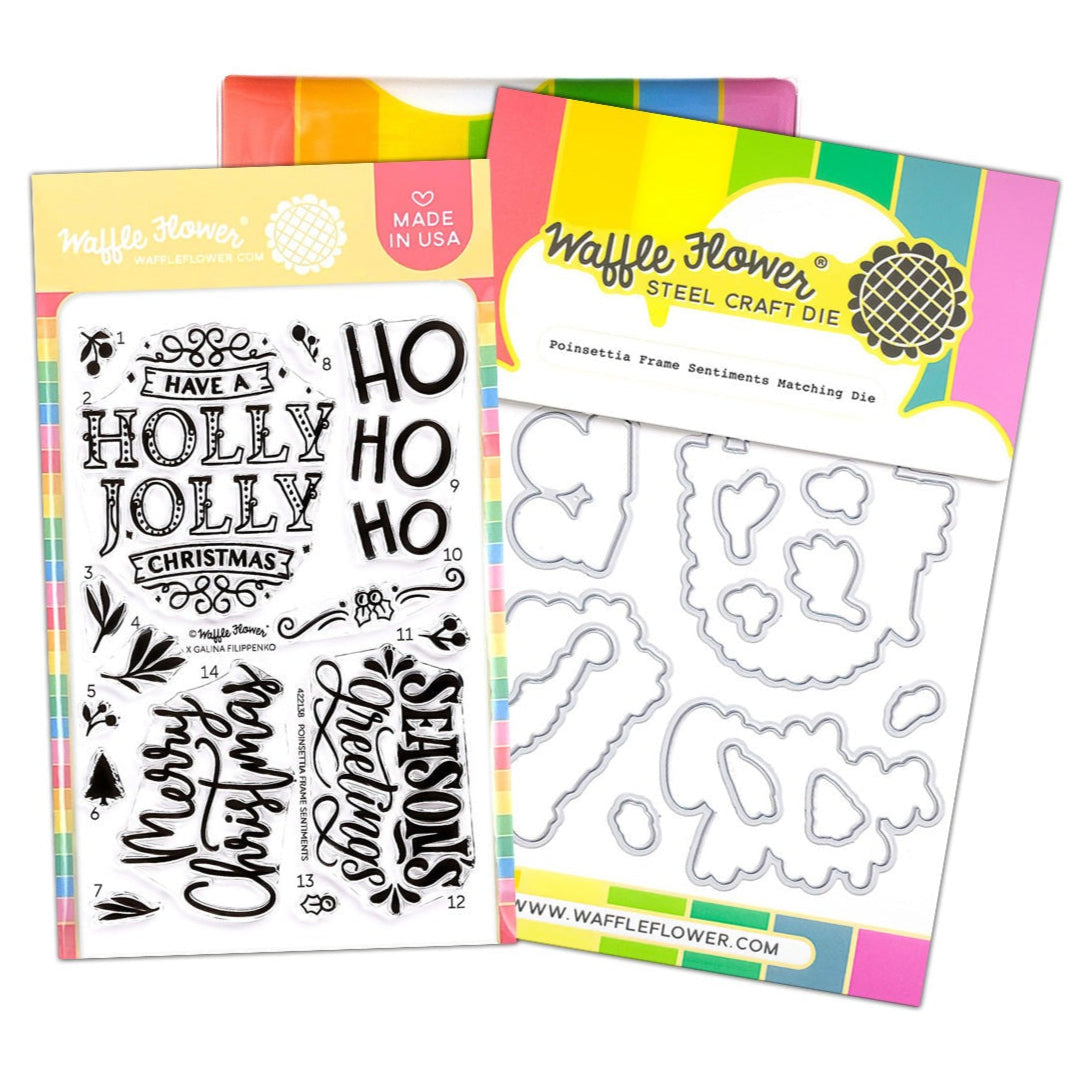 Poinsettia Frame Sentiments Stamp & Die 
