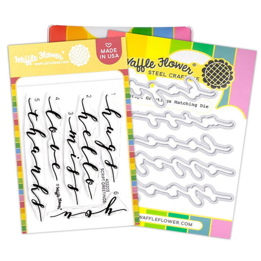 Script Greetings Stamp & Die