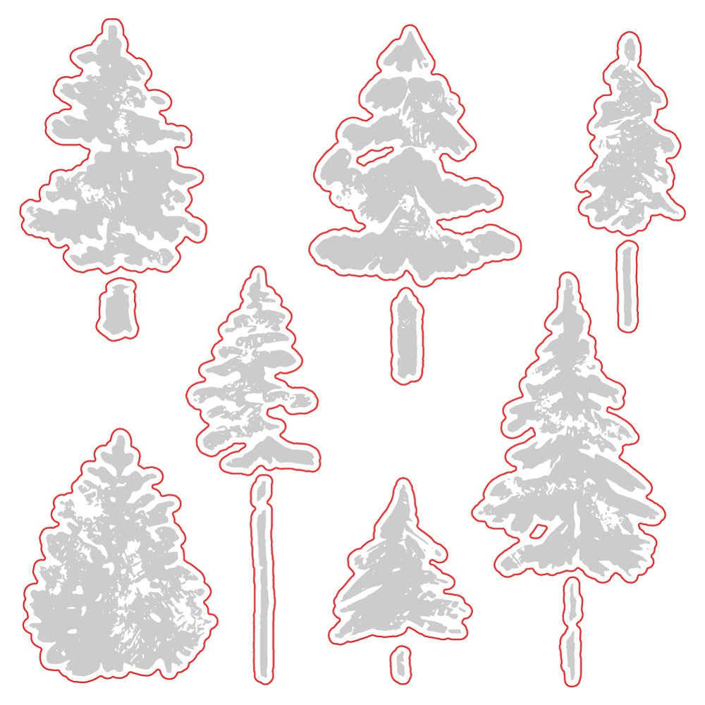 Watercolor Pines Honey Cuts