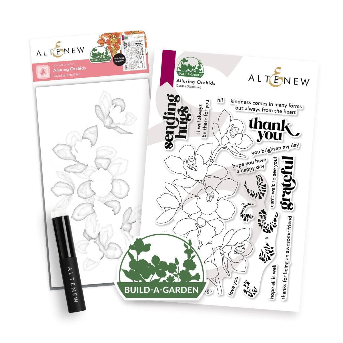 Build-A-Garden: Alluring Orchids Stamp & Stencil