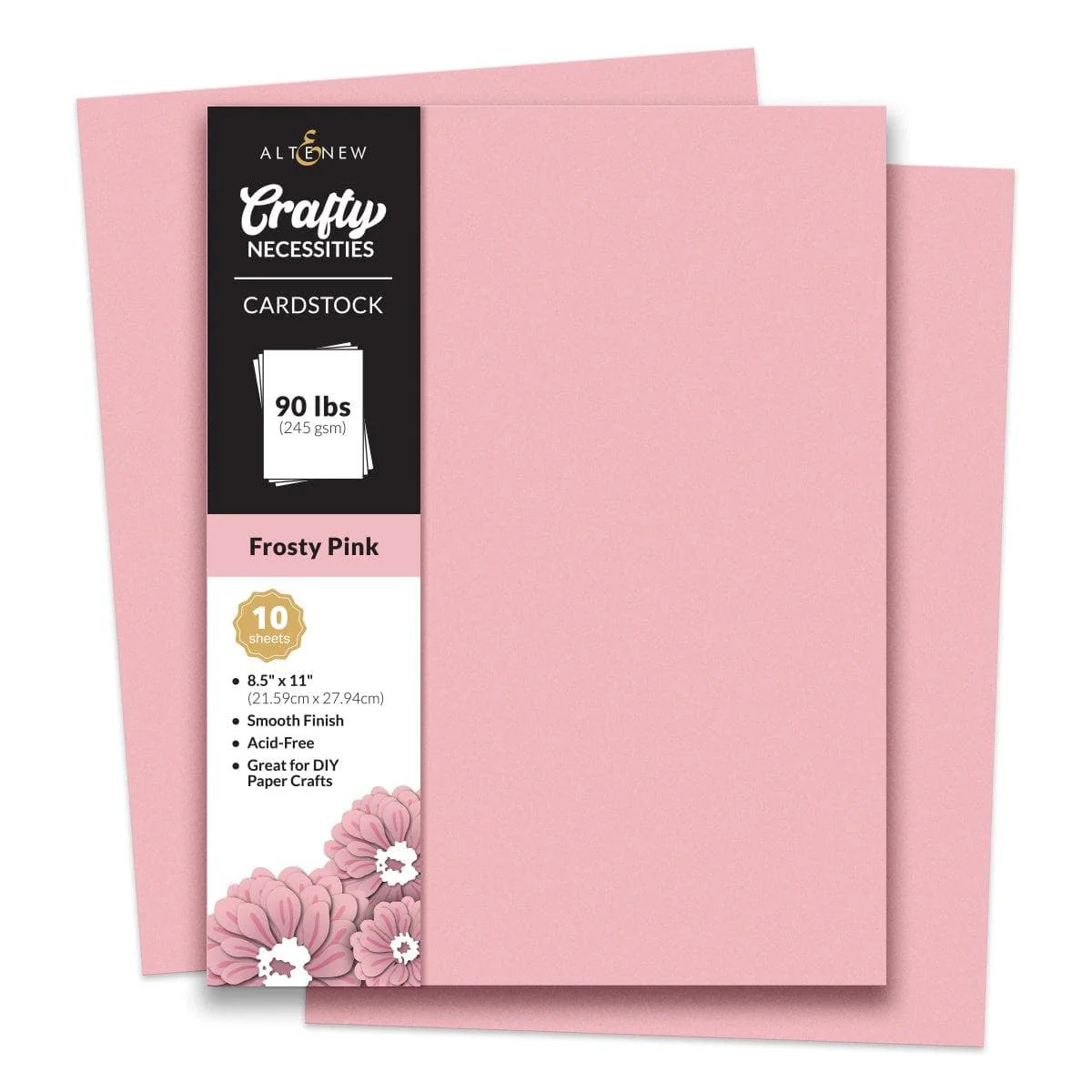 Crafty Necessities 8.5x11 Cardstock: Frosty Pink