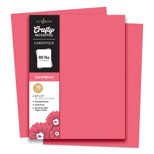 Crafty Necessities 8.5x11 Cardstock: Coral Berry