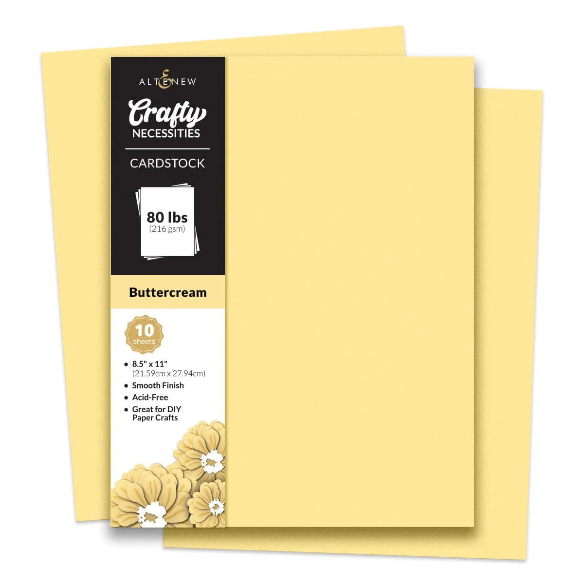 Crafty Necessities 8.5x11 Cardstock: Buttercream 