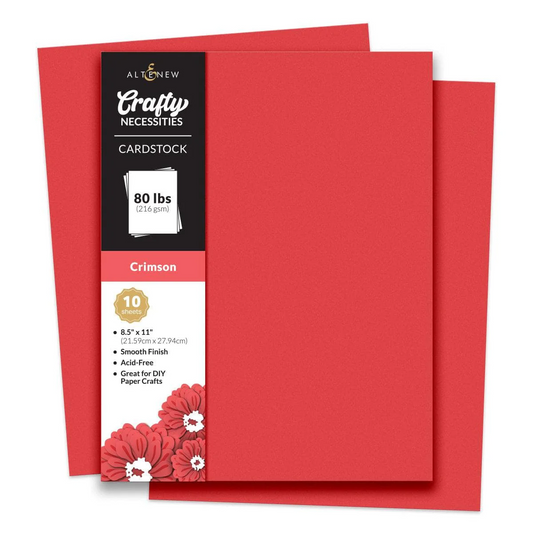 Crafty Necessities 8.5x11 Cardstock: Crimson