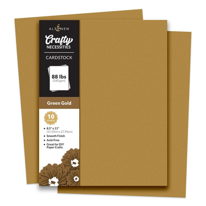 Crafty Necessities 8.5x11 Cardstock: Green Gold
