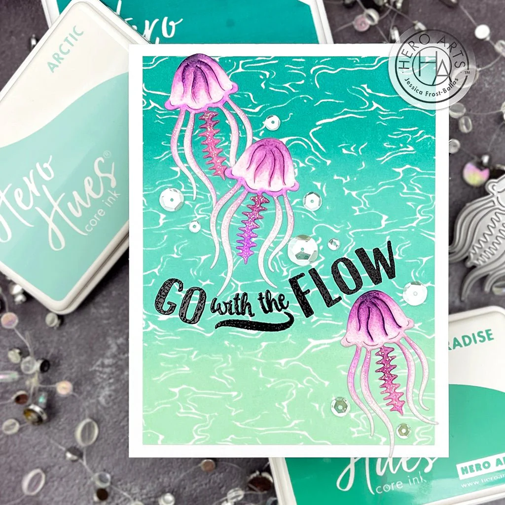 Aqua Texture Bold Prints Stamp 