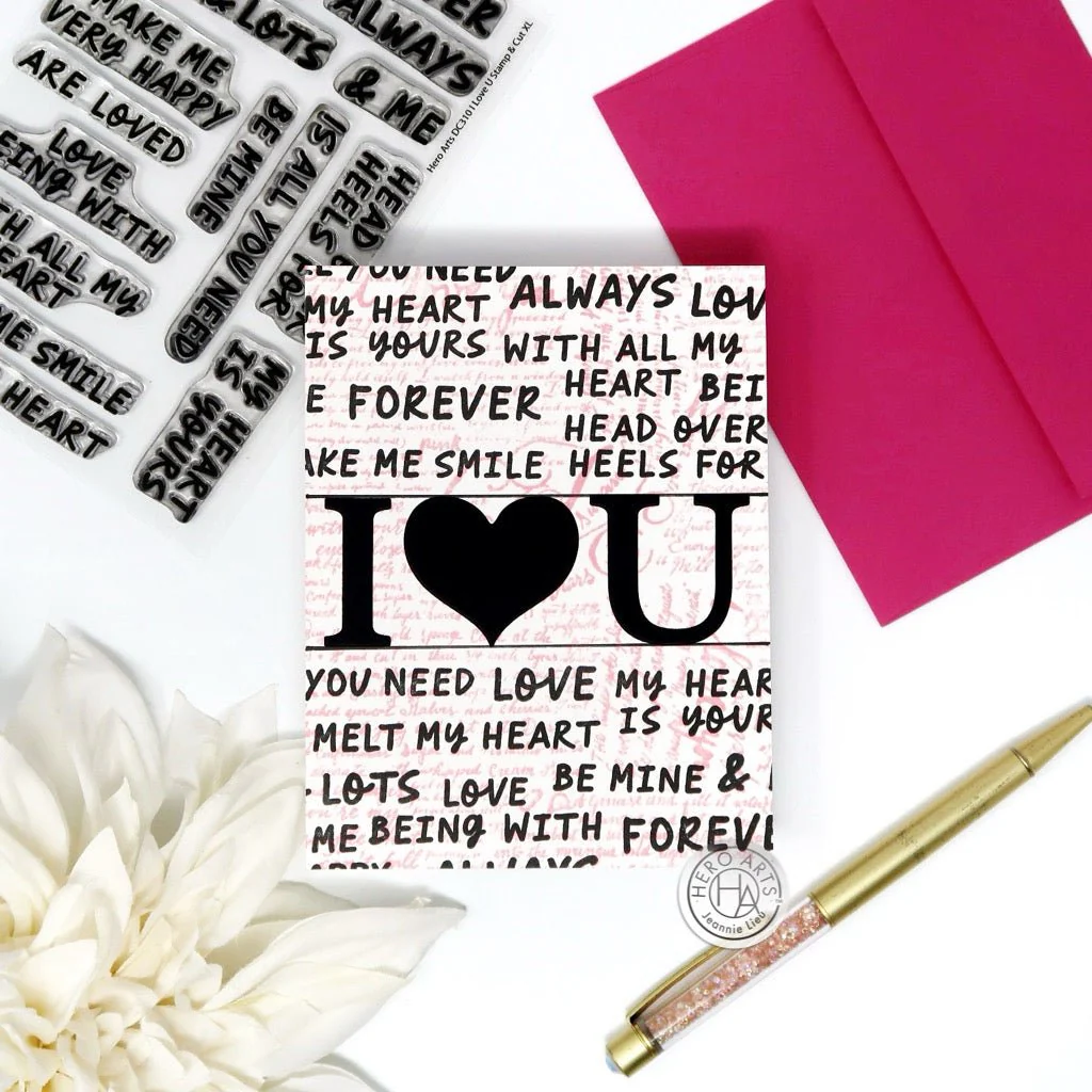 I Love U XL Stamp & Cut Set