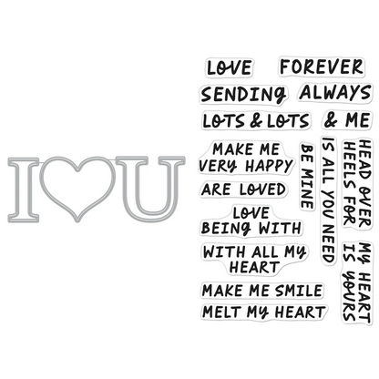 I Love U XL Stamp & Cut Set