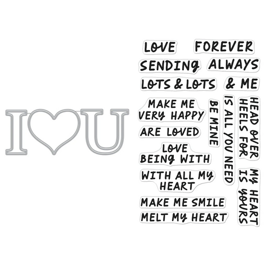 I Love U XL Stamp & Cut Set