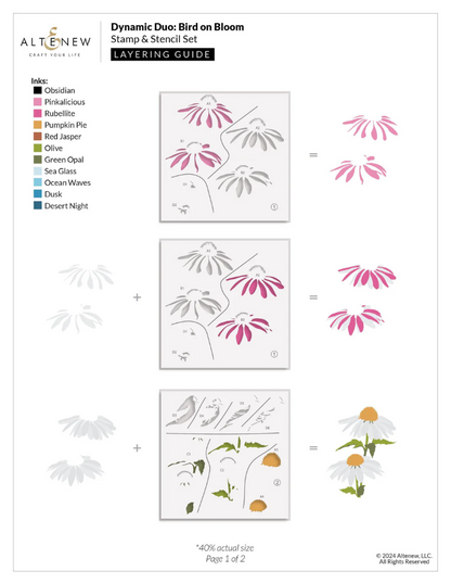 Dynamic Duo: Bird on Bloom Stamp & Stencils