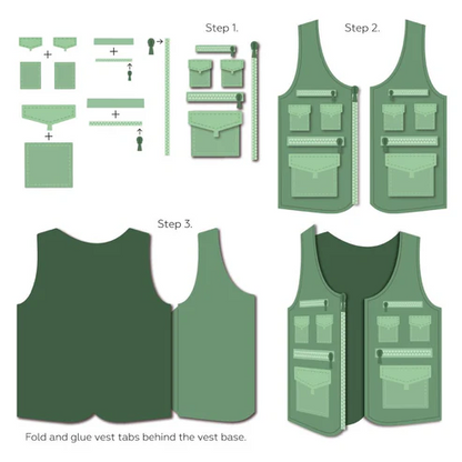 Lovely Layer: Fishing Vest A2 Card Base Honey Cuts