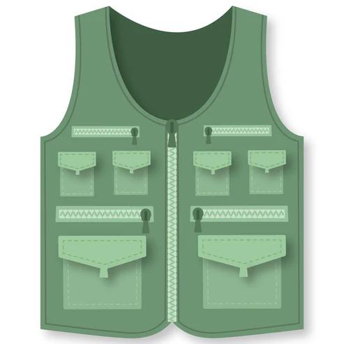 Lovely Layer: Fishing Vest A2 Card Base Honey Cuts