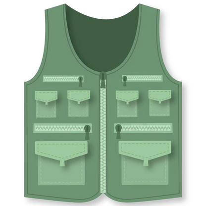 Lovely Layer: Fishing Vest A2 Card Base Honey Cuts