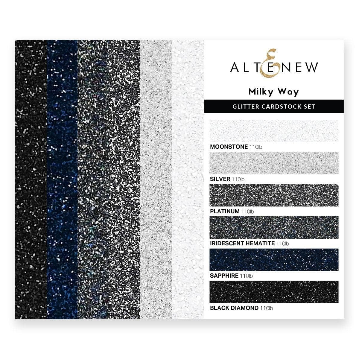 Glitter Gradient 3x6 Cardstock Milky Way