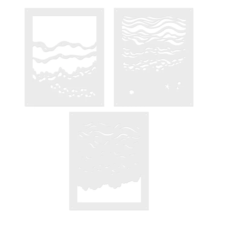 Color Layering Beach Floor Stencils 