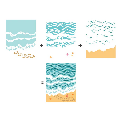 Color Layering Beach Floor Stencils 
