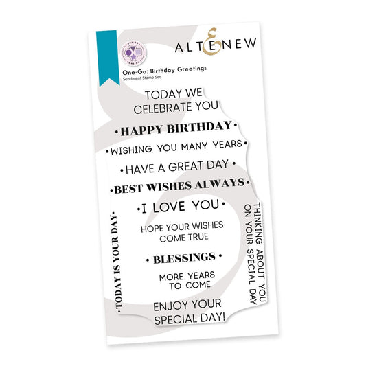 One-Go: Birthday Greetings Stamp Set 