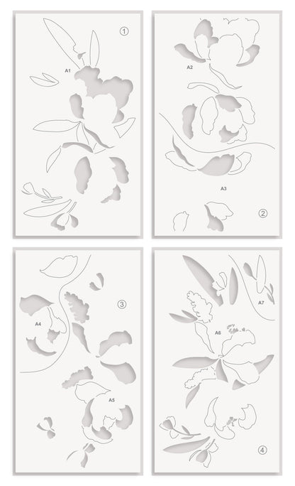 Peony & Lilac Swag Stencils