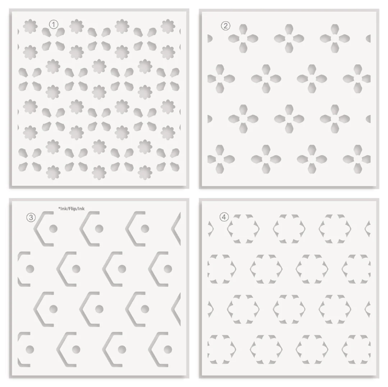 Botanical Honeycomb Stencils 