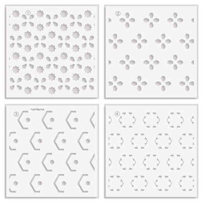 Botanical Honeycomb Stencils 
