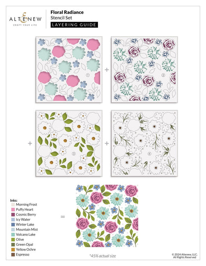 Floral Radiance Layering Stencil Set