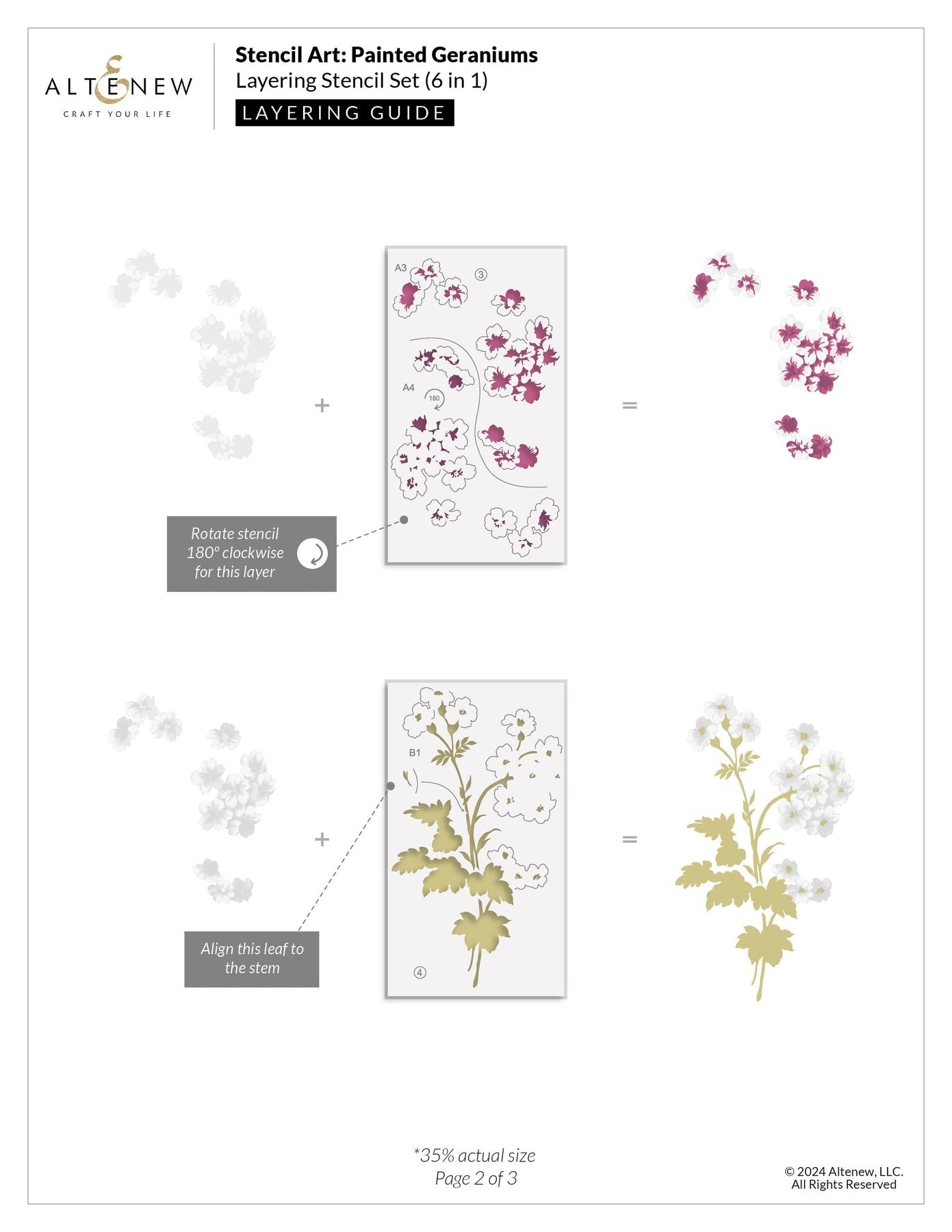 Stencil Art: Painted Geraniums Layering Stencil Set