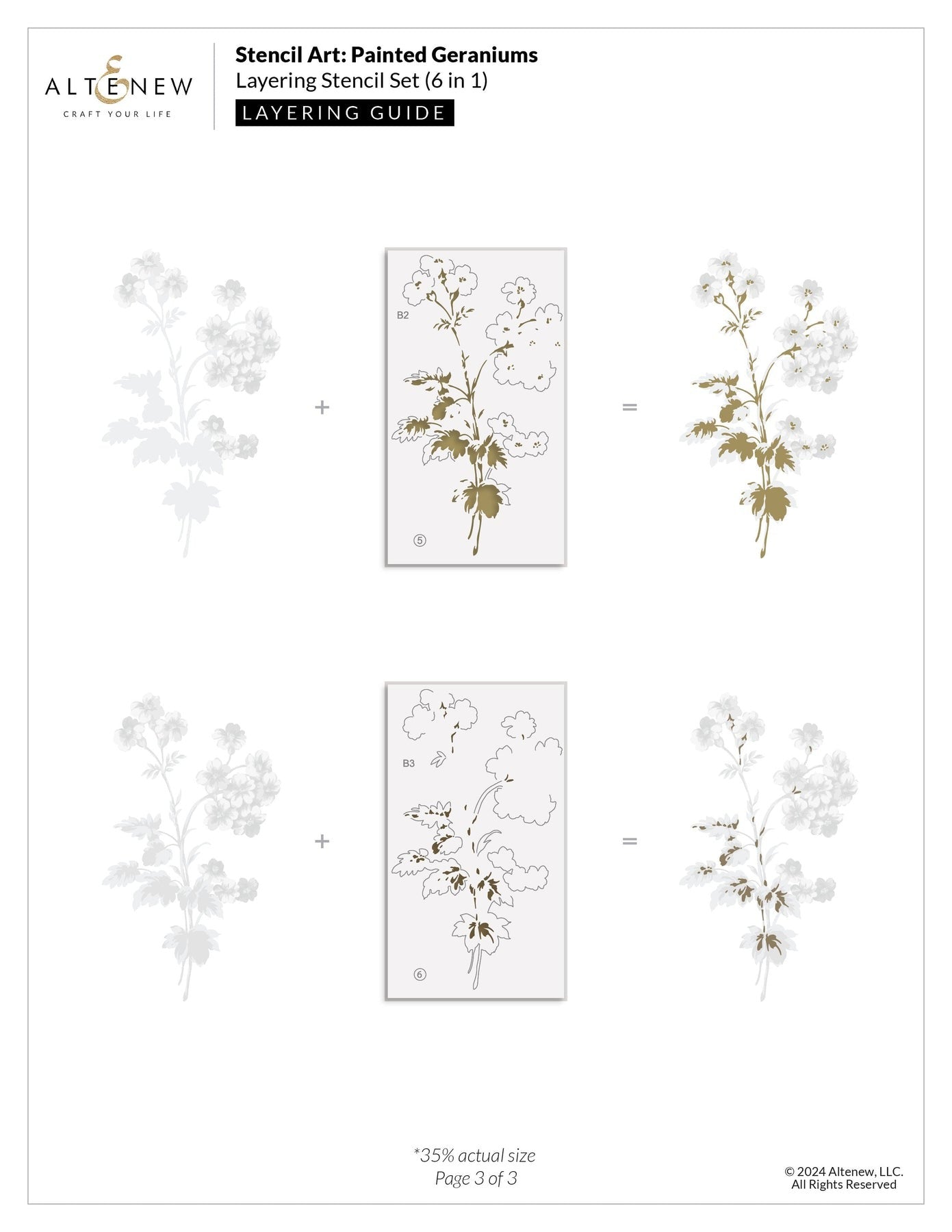 Stencil Art: Painted Geraniums Layering Stencil Set