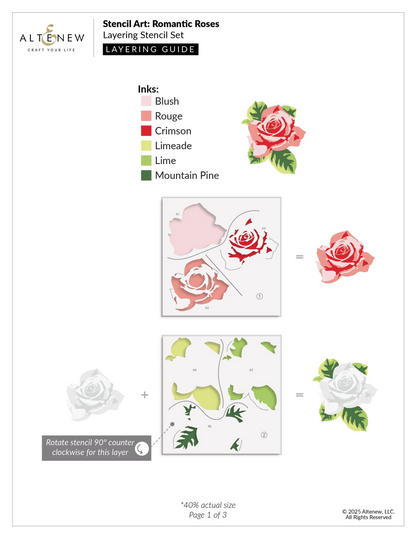 Stencil Art: Romantic Roses Layering Stencil Set