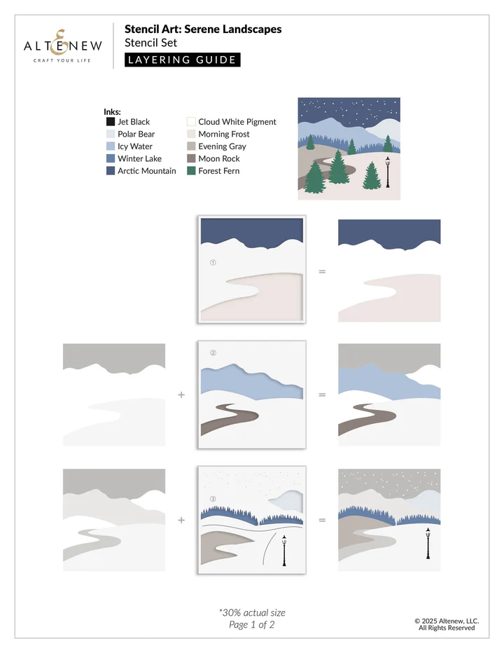 Stencil Art: Serene Landscapes Layering Stencil Set