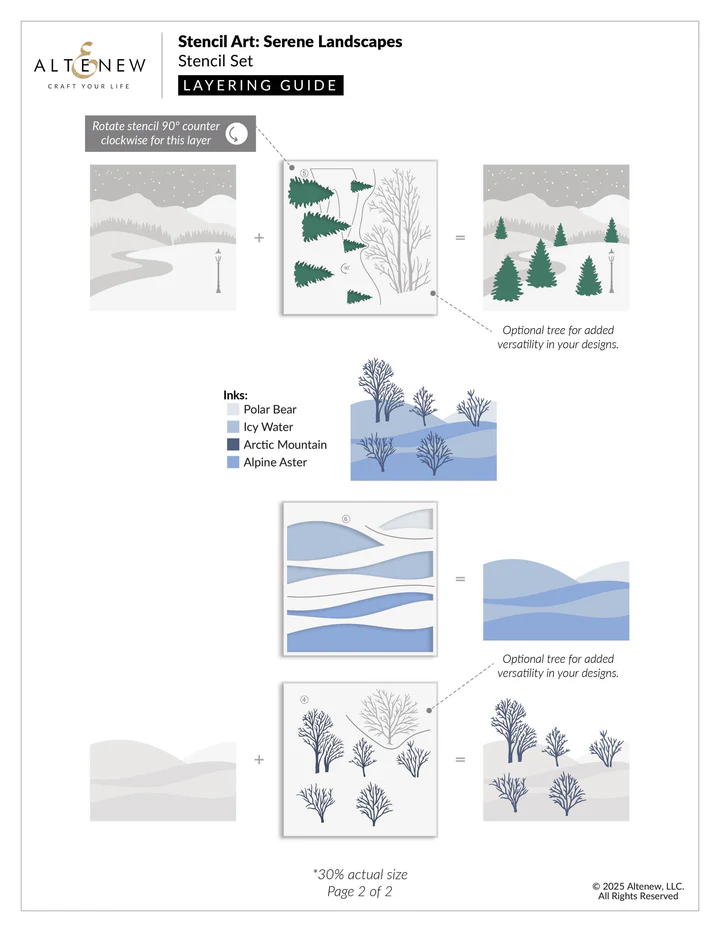 Stencil Art: Serene Landscapes Layering Stencil Set