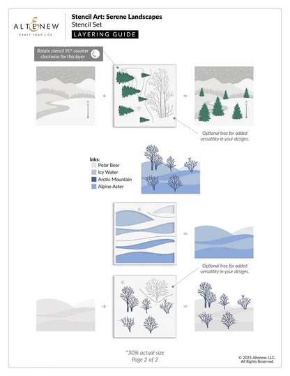Stencil Art: Serene Landscapes Layering Stencil Set