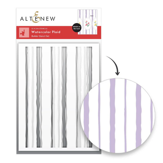 Watercolor Plaid Builder Stencil Set
