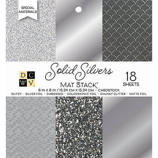 Solid Silvers 6x6 Cardstock Stack