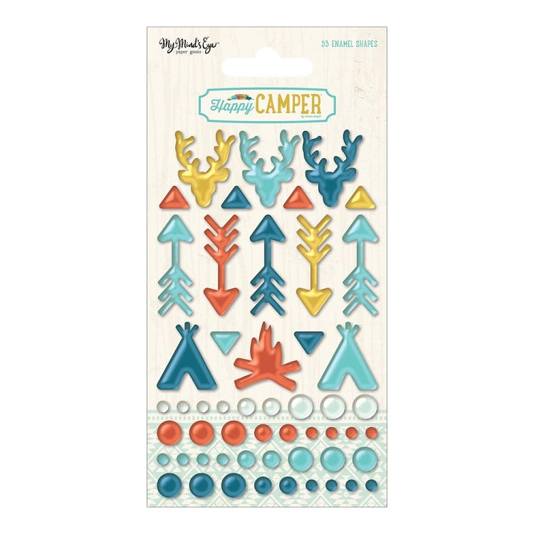 Happy Camper Enamel Shapes