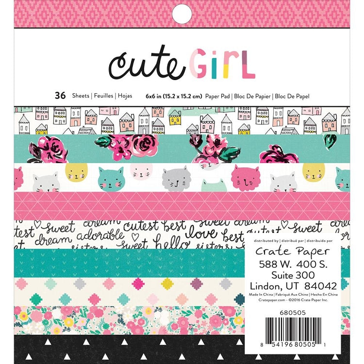 Cute Girl 6x6 Paper Pad