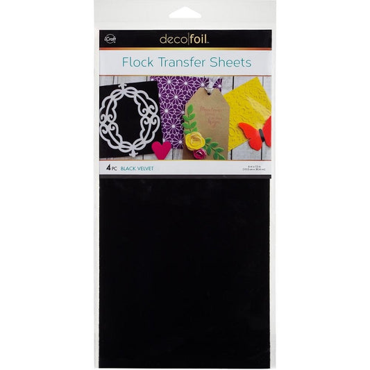 6x12 Deco Foil Flock Black Velvet