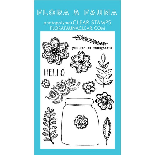 Floral Lace Jar Stamp Set